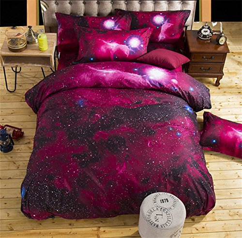 Universe Duvet Cover Set Bedding & Pillowcase Non Iron Parcale- Double