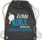Turnbeutel Rucksack - Echte Kerle spielen Tischtennis - Unisize - Dunkelgrau - geschenke für tischtennisspieler kinderturnbeutel sport beutel 25. geburtstag stoffrucksack juterucksack