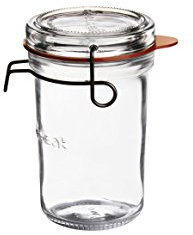 Luigi Bormioli Einmachglas 350 ml Lock-EAT, hochwertiges Bügelglas mit Gummidichtung, Einweckglas mit abnehmbarem Glasdeckel (Farbe: Transparent), Menge: 1 x Stück 10FL30000187FL10