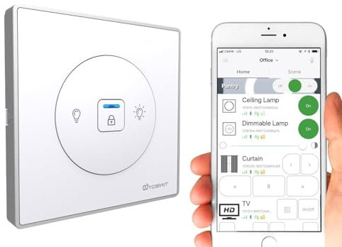 Yoswit Smart Dimmer Switch - Wireless, No Neutral Wire Required, TRIAC (Silver Mix)