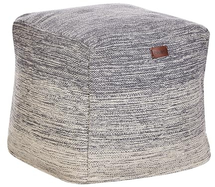 Beliani Pouf Sitzpouf Fußstütze Baumwolle hellgrau modern Hirri