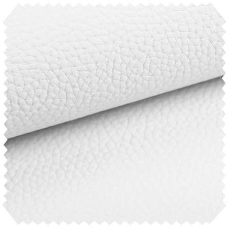 NOVELY® BINAU Kunstleder - Möbelstoff aus Echtleder-Fasern-Kombi - Robuster und Extra Dicker Polsterstoff - Pflegeleichte Meterware 1lfm (01 Weiß)