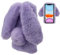 LCHDA Plüsch Hülle für iPhone 12 / iPhone 12 Pro 6,1 Flauschige Hasen Fell Künstliche Kaninchen Pelz Niedlich Hasenohren Mädchen Süße Handytasche Stoßfest Schützend TPU Silikonhülle - Lila