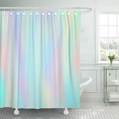 AIDEMEI Buntes Unschärfe-Regenbogen-Hologramm Irisierendes Pastell-Fantasiemuster Lila Verschwommene Duschvorhänge 180X180Cm