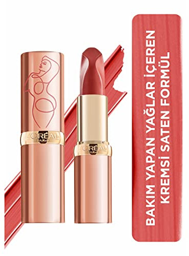 L'Oréal Paris Lippenstift mit samtigem Finish im intensiven Nude-Ton, Color Riche Les Nus, Nr. 176 Irreveren (rosarot), 1 x 4,5 g