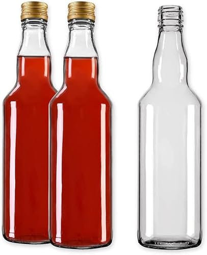 DIAH DO IT AT HOME Glass Bottles 700 ml (0.7L) with Gold Screw Cap - for Filling it Yourself with Screw Cap Air-Tight (48 Bottles)