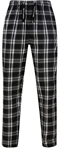 TOKYO LAUNDRY Bas de Pyjama a Carreaux Noir/Blanc Homme