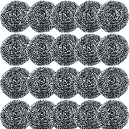 Paquete de 20 esponjas de acero inoxidable para fregar platos, estropajos de acero inoxidable, estropajos de acero inoxidable, estropajos de acero inoxidable, estropajos de cocina, hogar, hogar, metal