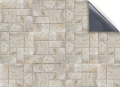 Stick & Go Repositionable Self Adhesive Dolls House Wallpaper 1:12 Scale (1 Sheet) - Natural Stone Floor - No. 169