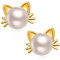 Ohrstecker Gold Katze Ohrringe Stecker Gold Perlenohrringe Silber Katzen Ohrstecker Perle Katzen Schmuck Weihnachts Ohrringe