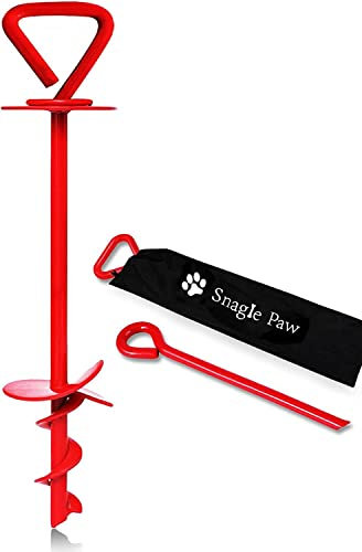 Große Hunde Anbindepfosten, Super Stark Hunde-Anker-Spike für Hundcamping, Anlegepflock zum Aushängen der Hunde Kabelkette im Garten, Hundespitze Hunde Anker für Kleine, Mittlere, Große Hunde