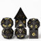 Cusdie Metall-Würfel-Set, 7-teilig, DND-Metallwürfel, Drachen-Skala, Polyedrisch, für Rollenspiele, D&D-Würfel (Schwarz/Gold)