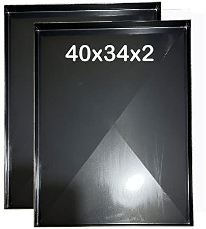 [2 PEZZI] Teglia ferro blu 40x34x2 Cm, misure per forno Effeuno con diagonale antideformazione Spessore teglie 8/10 Pizza alta idratazione ideale per professionisti della pizza e focaccia