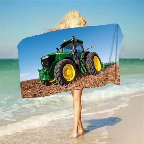 DOTERO Strandtuch Traktor-duschtuch Kinder-traktors Strandtuch XXL-Strandtuch groß 100x200-strandtücher badehandtuch Weich und saugfähig (a1,70x140cm)
