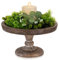 Hanobe Presentoir a Gateau Plateau Bois: Rond Decoratif Support Gateau Rustique Décoratives de Table Vintage Petit Plateau Deco pour Comptoir de Cuisine Table