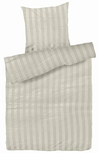 Carpe Sonno Damast Bettwäsche 135x200 Baumwolle | Gestreifte Bettwäsche Baumwolle 135x200 | Bettwäsche Beige Deckenbezug Kissenbezug mit Reißverschluss Bettwaren & bettwäsche-Sets Bettbezug 135 x 200