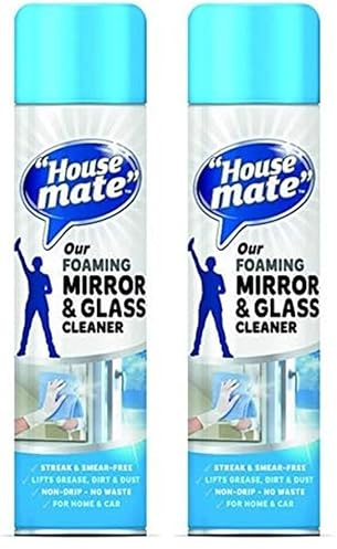 House Mate Foaming Mirror and Glass Cleaner, 400 ml (Pack of 2)