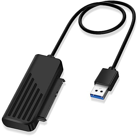 Ainiv Cavo Dati da SATA to USB Adattatore da USB 3.0 a Disco Rigido, Compatibile con dischi esterni e interni SSD/HDD da 2,5, Supporto per Sistemi Operativi Windows, Mac e Linux