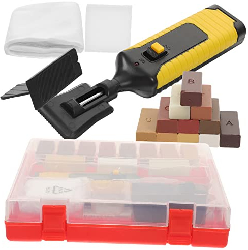 Garneck Laminate Floor Chip Repair Kit with Fast Heating Wax Blocks and Abs Material for Laminate Flooring and Furniture Restoration Featuring Excellent Craftsmanship a Scratch Repair
