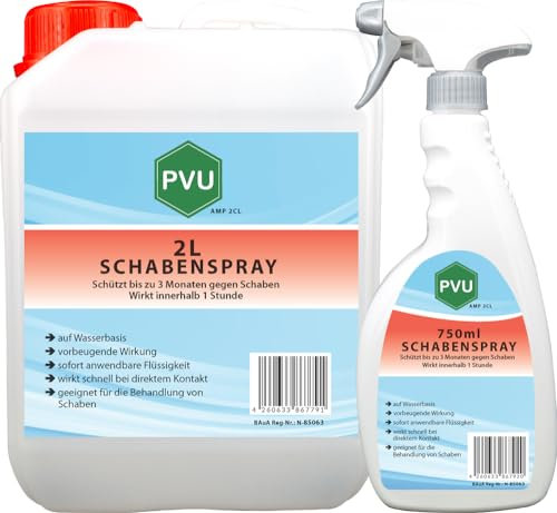 PVU Schabenspray 2,75 Liter | Hochwirksames Spray gegen Schaben | Schonendes Schaben Bekämpfung Gift | Kakerlaken Spray Küche auf Wasserbasis