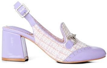 Joe Browns Tweed Horsebit Slingback Tacchi, Scarpe décolleté Donna, Lilla Multi, 37 EU