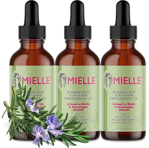 P-Beauty Rosmarin & Minze Haaröl für Haarwachstum - 59ml | Intensive Bio Haarpflege, Kopfhautpflege & Haarstärkung | Rosmarinöl auch für Haarspitzen, empfindliche Kopfhaut & gefärbtes Haar | 3x59ml