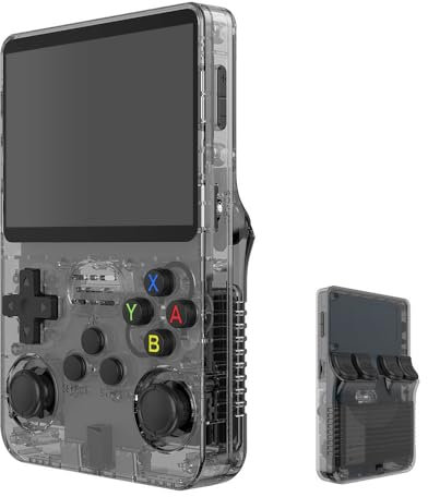 AMCR R36S Retro Handheld Video Game Console,3.5Inch IPS Screen Video Player 64g TF Card 10,000+ Games Retro Handheld Game Console, With Open Source Linux System,Black