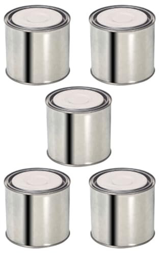 jojofuny 5pcs Metal Paint Cans with Lids 0.4L Airtight Can Oil Paint Bucket Pigment Can Oil Paint Sealing Can Touch up Paint Container Can for Oil Paint Metal Storage Bucket Tinplate