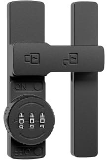 ETEKJOY Cerradura abatible con combinación de 90/180 grados deslizante/oscilante para puerta, granero, garaje, cobertizo, ventana, armario, contraseña de 3 dígitos, sin llave (negro, 180 grados)