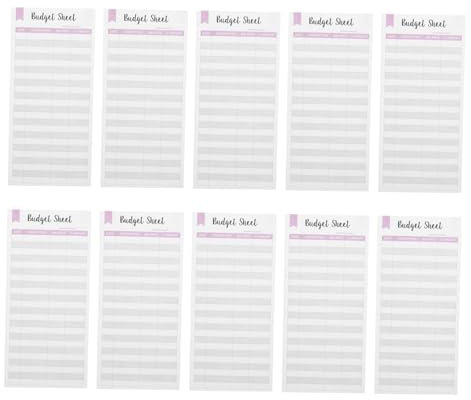 NUOBESTY 100 Stück Blätter Budget Marmelade sparplan haushalt organisation Taschengeldbörse Büromappen Verbrauchskarte Helfer zur Kostenerfassung fein Verbraucherkarte Zeitpläne Papierstau