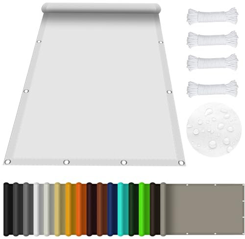 Toile d'ombrage Serre Rectanglulaire 4 x 8 m Protection UV 98% Filet d'ombrage avec Revêtement PU Double pour Jardin Camping Terrasse Piscine, Blanc