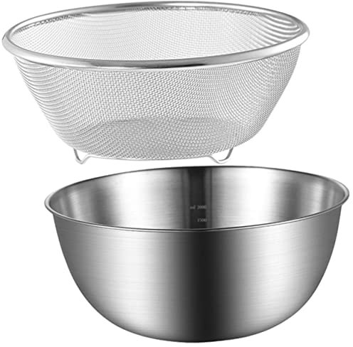 LABRIMP Colador de Arroz Colador de Alambre Cesta para Lavar Verduras Multiusos para La Cocina Enjuagador de Arroz