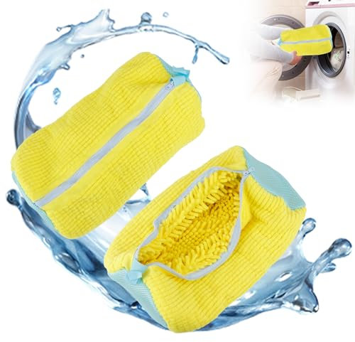 Raxfekro 2 Stück Wäschesäcke für Schuhe Wäschenetz für Sneaker Waschmaschine mit Reißverschluss Schuhwaschbeutel 39cm * 19cm für Sneaker, Socken, BHs