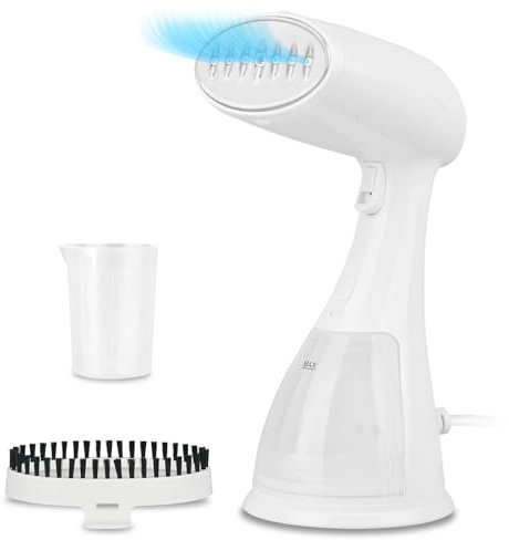 Clothes Steamer Handheld, 1800W High-Power Steamer Clothing, 330ml Large Water Tank Fast Wrinkle Removal, Portable Steam Iron for Home & Travel (White)
