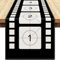 Tischläufer Schwarz für Filmabende, 33 x 183 cm, Bedruckter Filmstreifen-Tischläufer, Filmrollen-Dekor, Tischdecke mit Filmthema, Dekorationen für Die Filmparty in Der Küche
