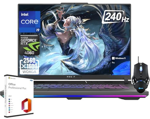 ASUS Ordinateur portable de jeu ROG Strix G16 2024 – GeForce RTX 4060, écran 16 FHD 240 Hz ROG Nebula (16) FHD 240 Hz, Intel i9-14900HX, 64 Go DDR5-5600, SSD de 2 To, Wi-Fi 6E, Win 11 Pro et licence