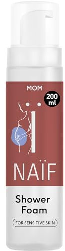Naïf Espuma de Ducha Nutritiva - Cuidado Suave para el Embarazo y Después - Limpia Suavemente y Relaja - Gel de Ducha Mujer - Sin Microplásticos y Testado Dermatológicamente - 200 ml