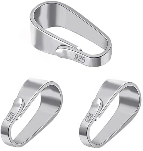 My-Bead 1 Stück Collierschlaufe 925 Sterling Silber 9mm Verbinder für Kettenanhänger Anhänger Charms Anhängerschlaufen Ösen Schmuck Verschluss DIY