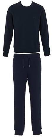 Emporio Armani Herren Basic Terry Loungewear Trainingsanzug, Blau, Größe L, blau, L