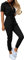 Overalls Women Rompers with Open Legs Women's Short Sleeve Cropped Coverall Button Down Tie Waist Cargo Jumpsuit Boiler Suit Women (1A-Black, S)