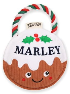 History & Heraldry Personalised Christmas Pudding Dog Toy (Marley)