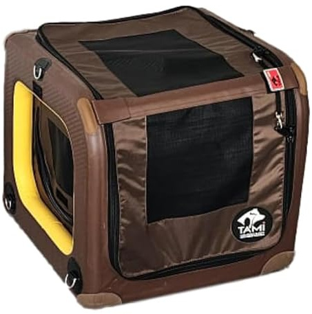 Tami - Hundetransportbox aufblasbar Tragebox Transportbox Hundebox Reisebox Autotransportbox Kofferraumbox Gitterbox Käfig Hund Box Dogbox Inflatable inkl. Dog-Vital Bio-Hundekeks (Backseat XS)