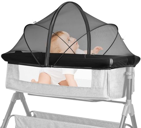 Moskitonetz für Reisebett, Stubenwagen Moskitonetzbezug für Baby mit doppeltem Reißverschluss, strapazierfähiges Katzennetz für Co-Schlaf-Krippe, sichtbares atmungsaktives Netz-Moskitonetz für