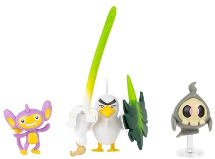 Pokémon PKW4093 - Battle Figure Set - Zwirrlicht, Griffel, Lauchzelot, offizielles Figuren Set