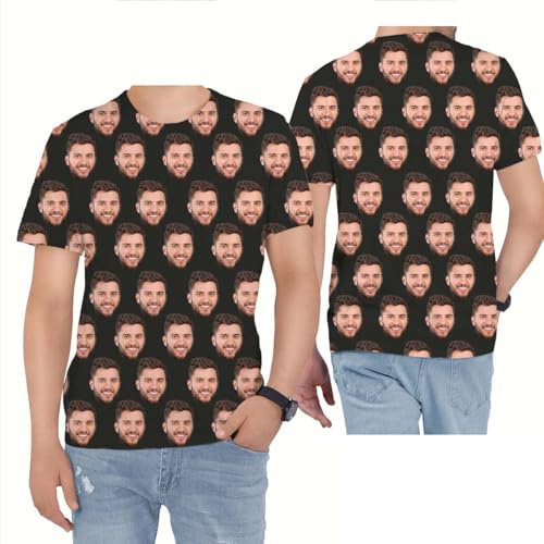 VELQUESSA Custom T Shirt for Men & Women – Personalised T-Shirts Design Your Own with Photo Text Logo, Printed Customised Tee, Funny Gift, Extra Long Unisex Fit, T Shirt Printing UK