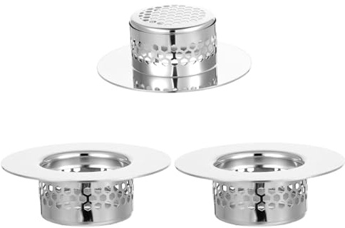 LIQWEI 3 piezas colador de desagüe de acero inoxidable, agujeros para lavabo, colador de desagüe, colador de ducha, colador de ducha, colador de desagüe para filtro de fregadero de cocina