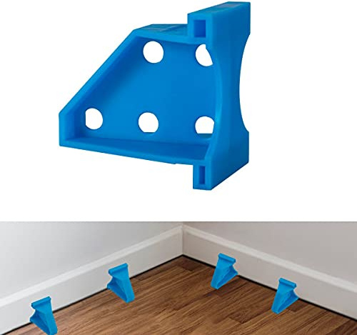 60-teiliges pro Bodenabstandshalter-Set für Laminat, Vinyldielen, Hartholzböden Präzise 0.63cm（1/4 Zoll）und 0.85cm（1/3 Zoll）wiederverwendbare Bodenverlegungswerkzeuge(60 Stück, blau)