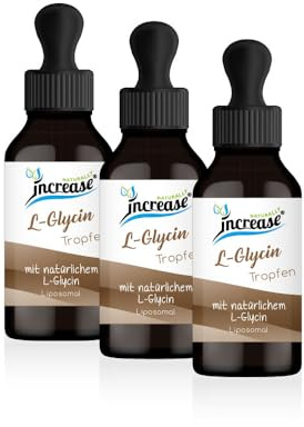 Nimm 3, zahl 2 Aktion Liposomale L-Glycin Tropfen hochdosiert - (180.000mg in 3 Flaschen) 2000mg L-Glycin pro Tagesdosis - MCT Öl - Hohe Bioverfügbarkeit