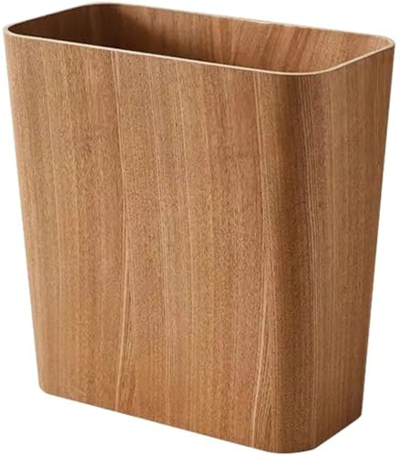 Luxylei Papelera De Madera Moderna con Vetas De Madera para Uso En Interiores Y Exteriores.