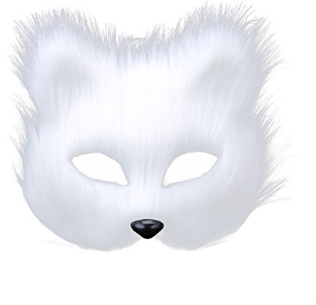 OULII Maskerade Maske Damen Herren Party Halbmasken Fuchs Masken Kostüm für Erwachsene (weiß)